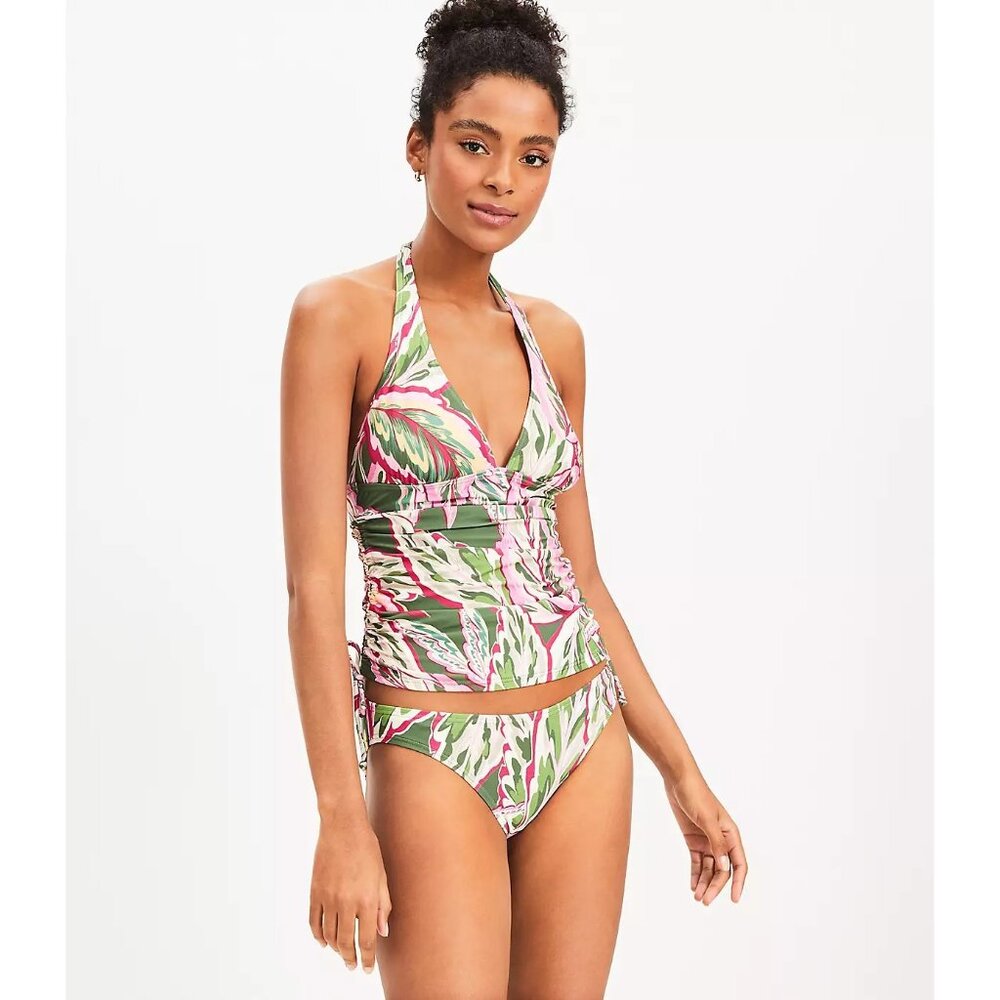 Ann Taylor Loft Beach Side Tie Halter 2PC Tankini Set Swimsuit XL